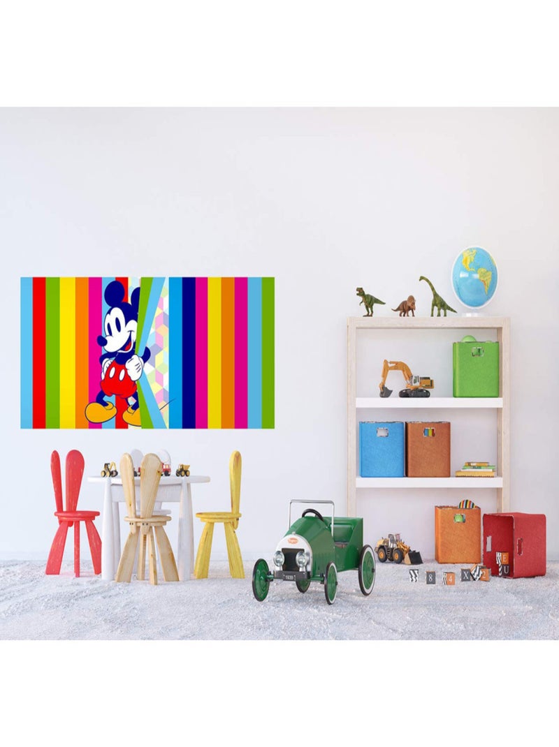 Poster horizontal Mickey Mouse Pop de Disney intisse 202CM X 90CM Multicolore - Kiabi