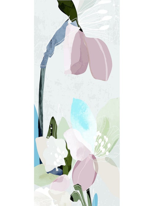 Poster intissé - dessin de fleurs en peinture 150 x 270 cm - Kiabi