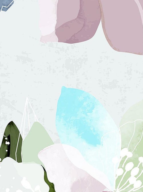 Poster intissé - dessin de fleurs en peinture 150 x 270 cm - Kiabi