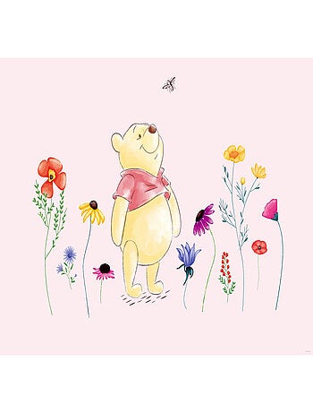 Poster Intissé - Disney Winnie l'ourson - modèle Winnie et les fleurs - 155 cm x 110 cm