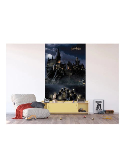 Poster intissé - Harry Potter Poudlard dans la nuit - 150 x 270 cm - 2 lés - Kiabi