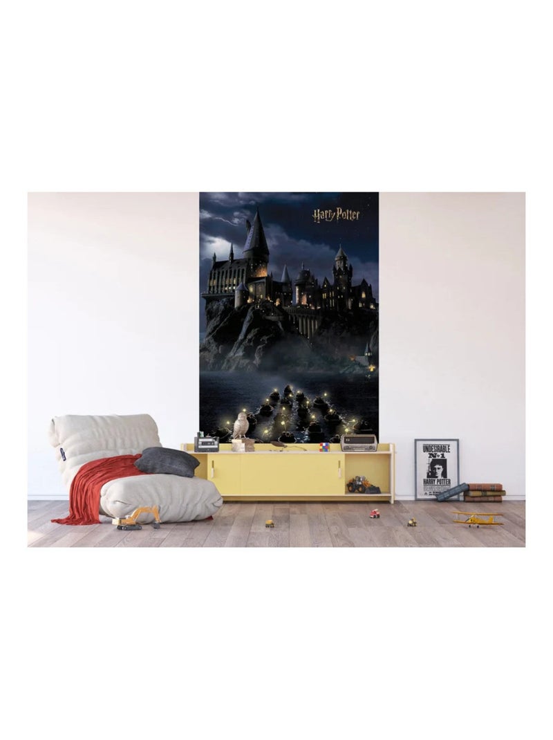 Poster intissé - Harry Potter Poudlard dans la nuit - 150 x 270 cm - 2 lés Multicolore - Kiabi
