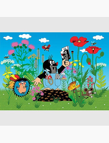Poster intissé - la petite taupe dans le jardin - 155x110 cm