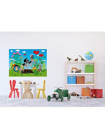 Poster intissé - la petite taupe dans le jardin - 155x110 cm
