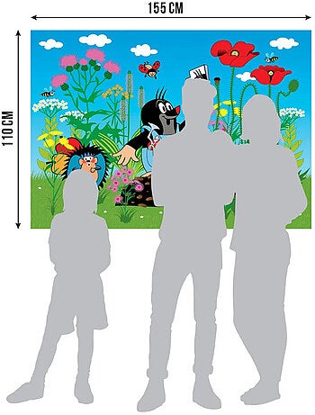 Poster intissé - la petite taupe dans le jardin - 155x110 cm