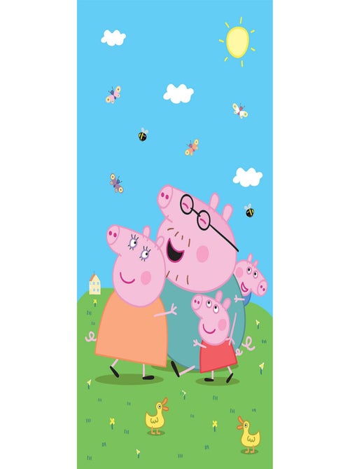 Poster intissé - Peppa Pig avec sa famille - 150 x 270 cm - Kiabi