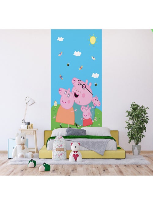 Poster intissé - Peppa Pig avec sa famille - 150 x 270 cm - Kiabi