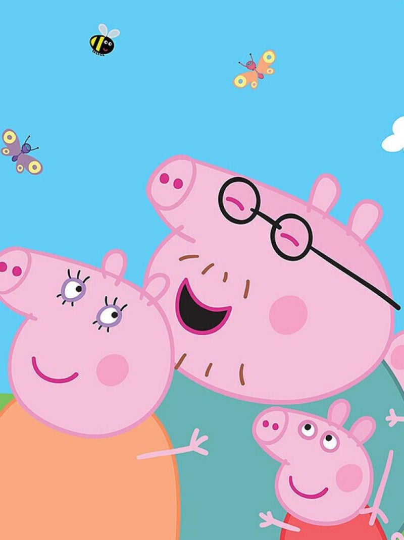 Poster intissé - Peppa Pig avec sa famille - 150 x 270 cm Multicolore - Kiabi
