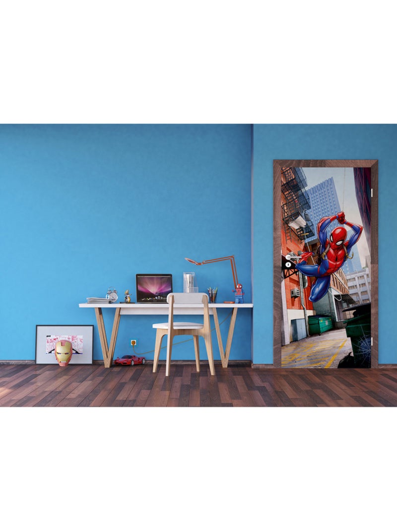 Poster intissé - spider-man de marvel en ville - 90x202 cm Multicolore - Kiabi
