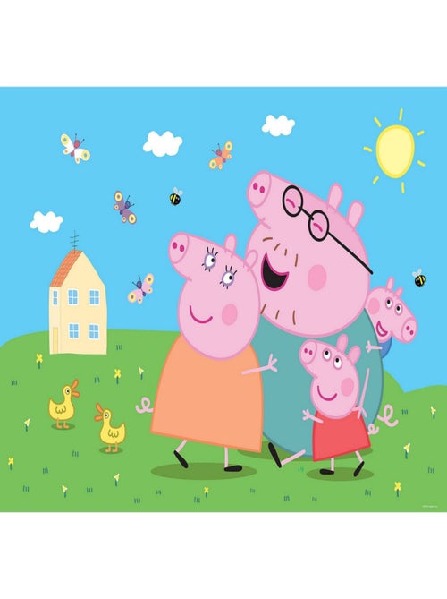 Poster intissé Peppa Pig avec sa famille - 155 x 110 cm - Kiabi