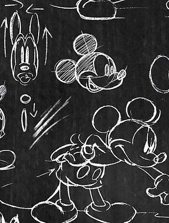 Poster intissé tableau à la craie Mickey Disney 120x200cm