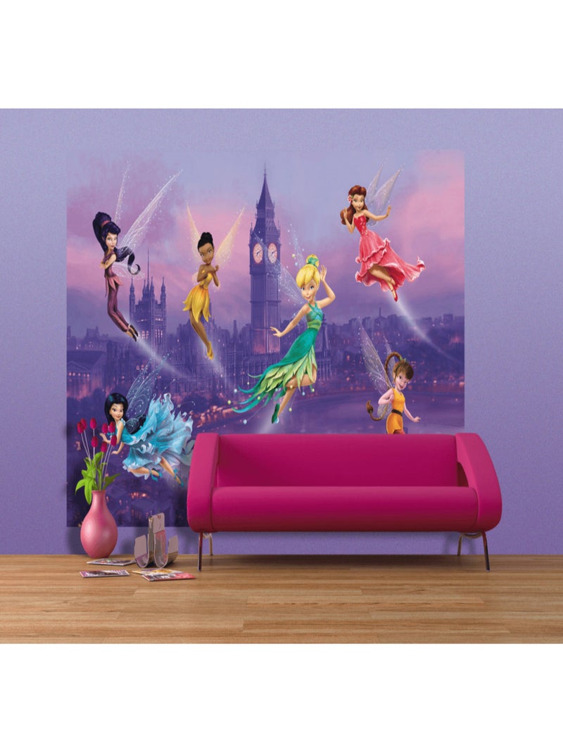 Poster Intissé XXL - Fée Clochette Disney et ses amies à Londres - 255 cm x 180 cm Multicolore - Kiabi
