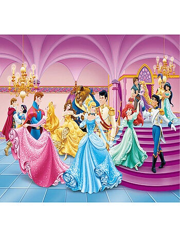 Poster Intissé XXL - Princesses et Princes Disney dansent au bal - 255 cm x 180 cm