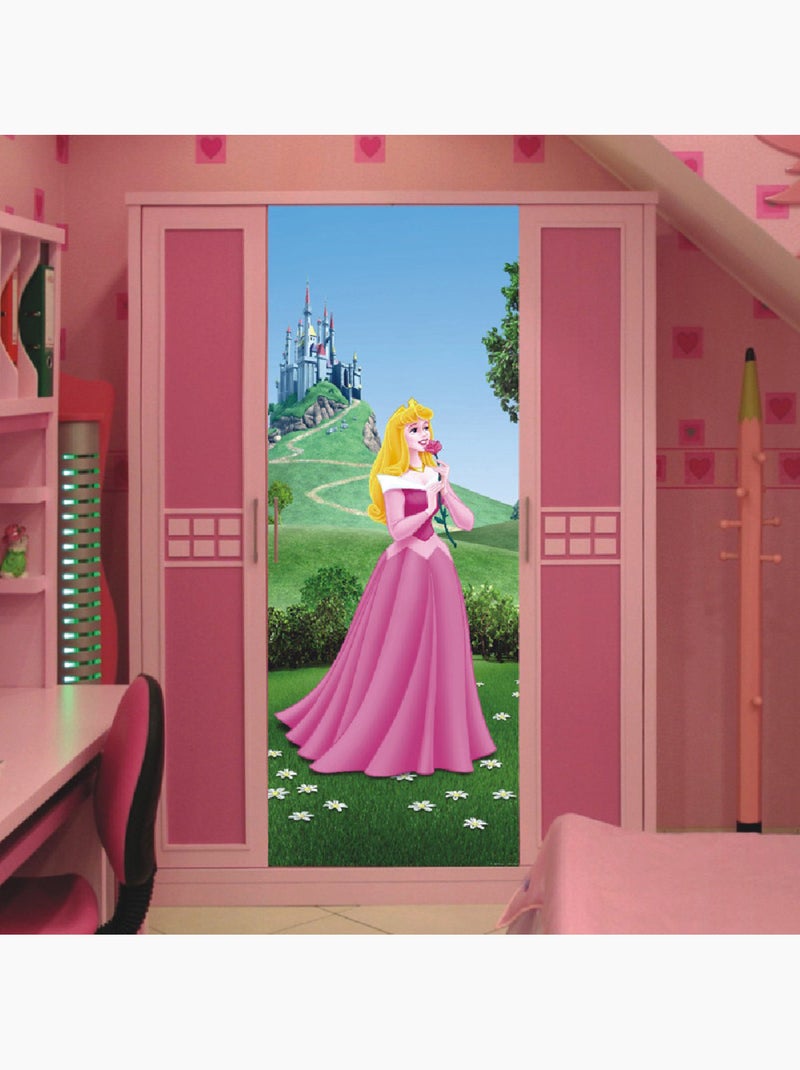 Poster porte Belle au bois dormant Princesse Disney intisse 90X202 CM Multicolore - Kiabi
