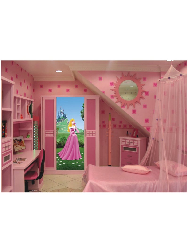 Poster porte Belle au bois dormant Princesse Disney intisse 90X202 CM Multicolore - Kiabi