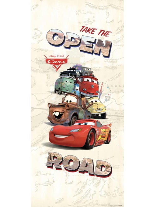 Poster porte Cars Open Raod Disney intisse 90X202 CM - Kiabi