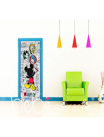 Poster porte Dessin Mickey Mouse Disney intisse 90X202 CM