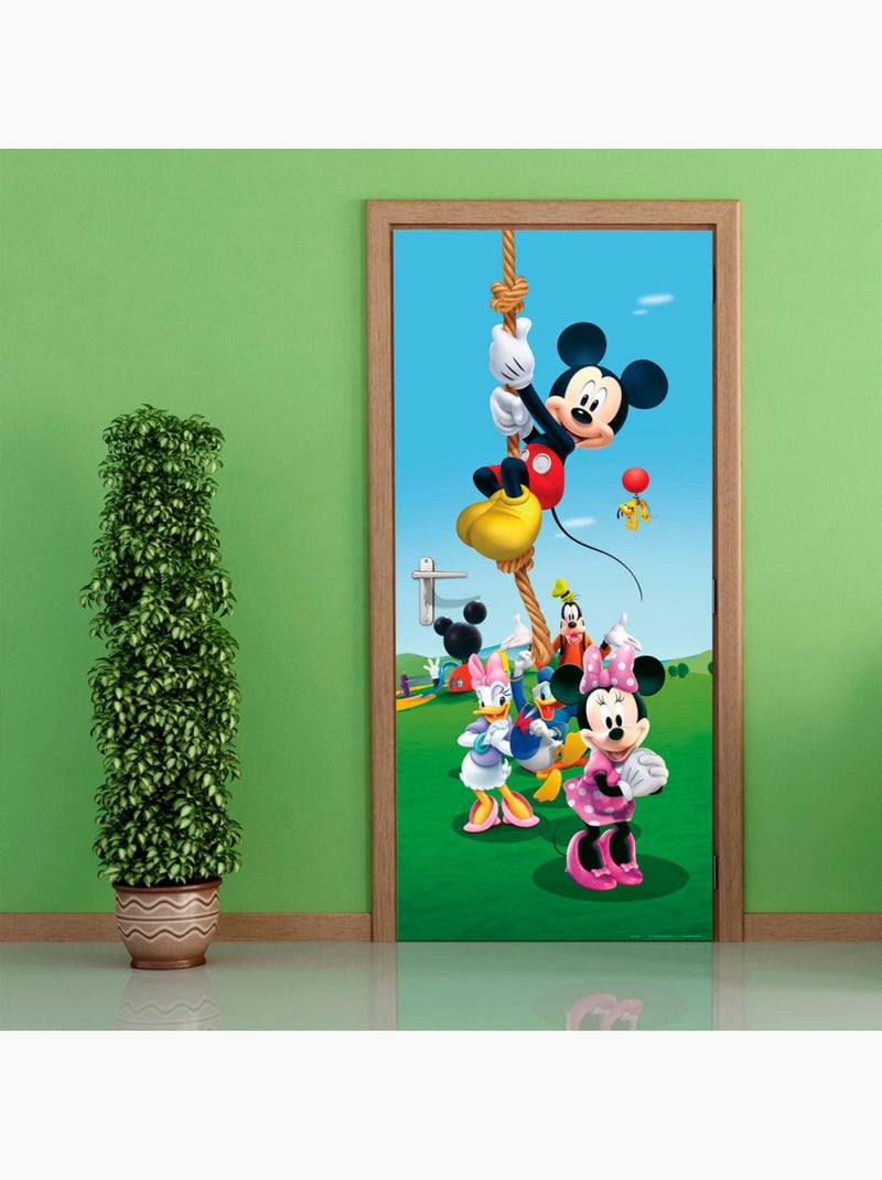 Poster porte La Maison de Mickey et ses Amis Disney intisse 90X202 CM Multicolore - Kiabi