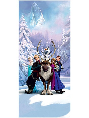 Poster Porte La Reine des Neiges Elsa Anna Olaf Sven Kristoff Hans de Disney intisse 90X202 CM