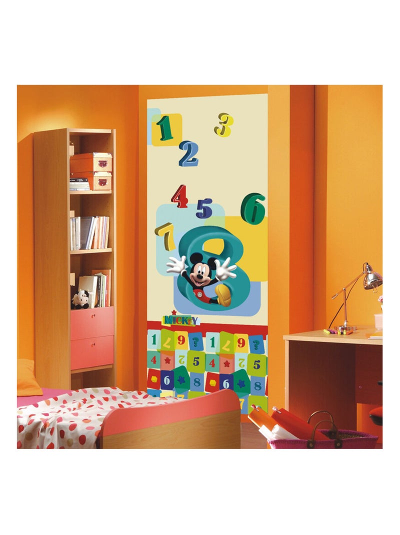 Poster porte Mickey apprend à compter Disney intisse 90X202 CM Multicolore - Kiabi