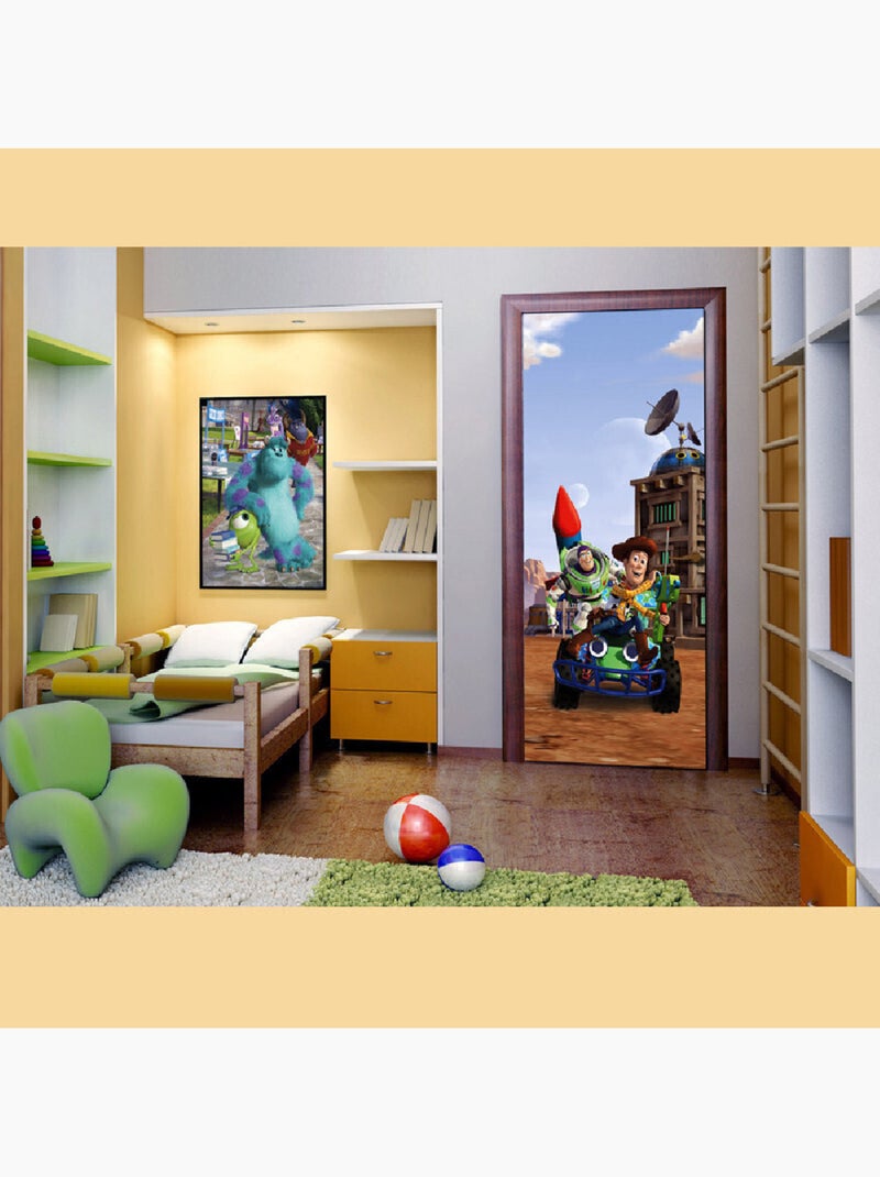 Poster Porte Toy Story Disney intisse 90X202 CM Multicolore - Kiabi