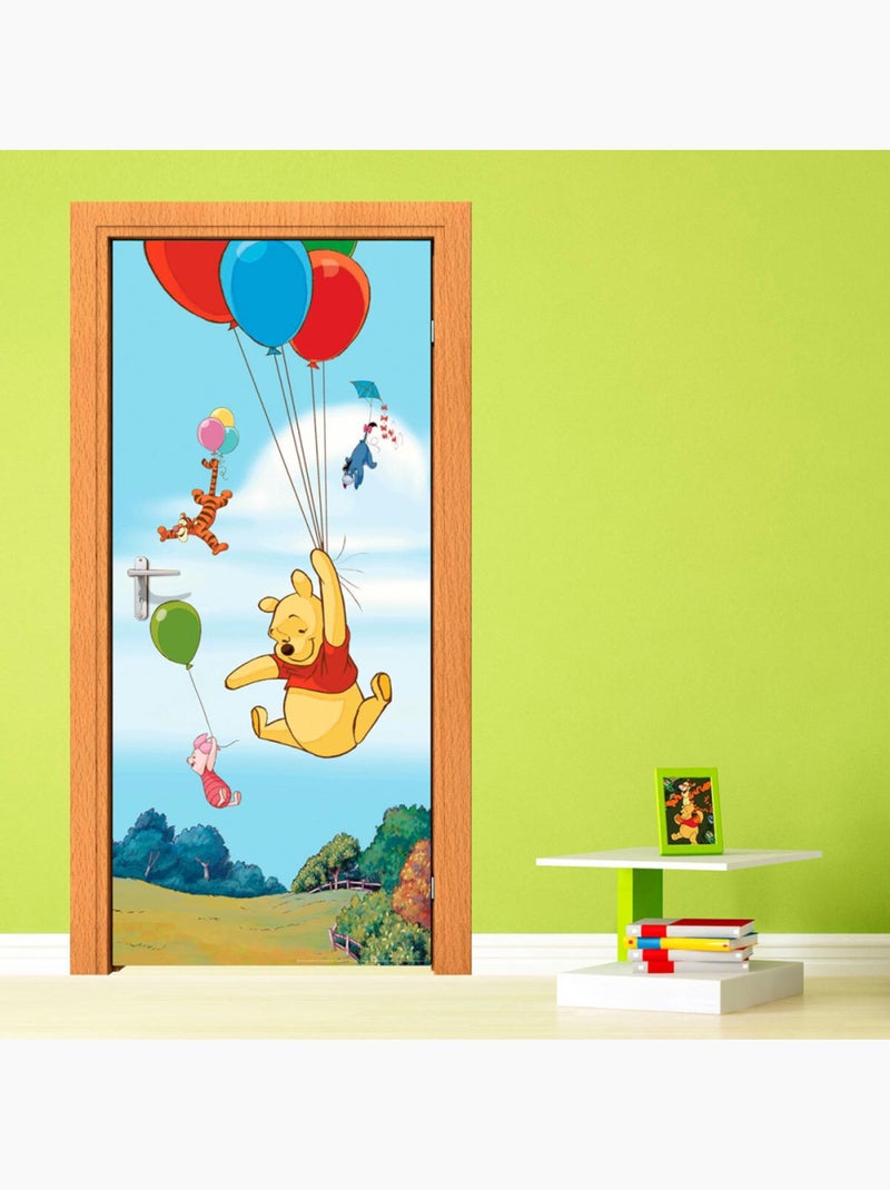 Poster porte Winnie l'Ourson Ballon Disney intisse 90X202 CM Multicolore - Kiabi