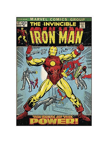 Poster Stickers Iron Man The Birth of The Power Iron Man Marvel