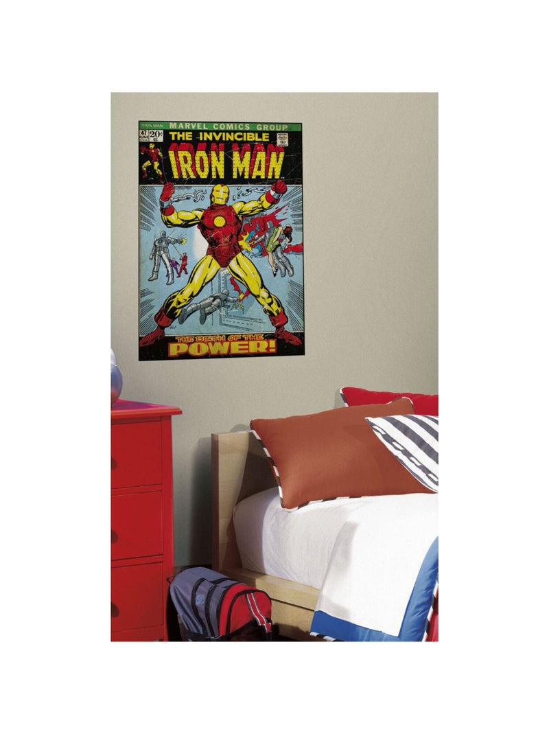 Poster Stickers Iron Man The Birth of The Power Iron Man Marvel Multicolore - Kiabi