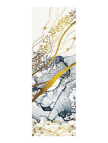 Poster Thème abstrait en bleue et or - 90 x 270 cm