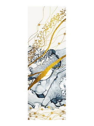 Poster Thème abstrait en bleue et or - 90 x 270 cm