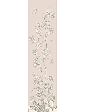 Poster Thème fleurs blanches et fond rose - 90 x 202 cm