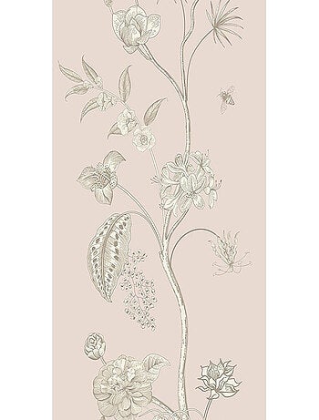 Poster Thème fleurs blanches et fond rose - 90 x 202 cm