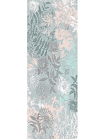 Poster Thème fleurs bleue - 90 x 270 cm
