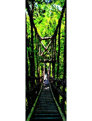 Poster Thème Forest Bridge - 90 x 202 cm