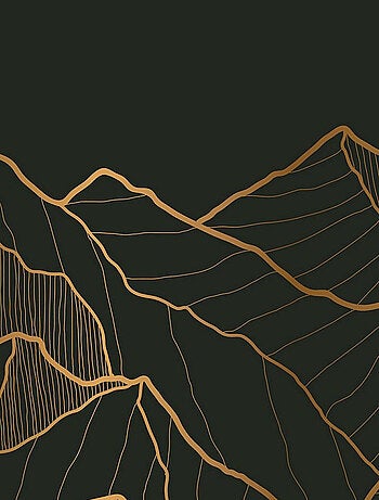 Poster Thème Golden Mountain - 375 x 270 cm