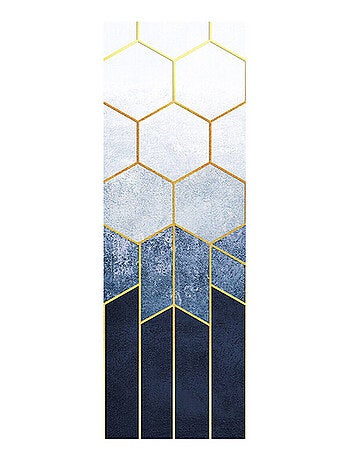 Poster Thème hexagone bleu - 90 x 270 cm