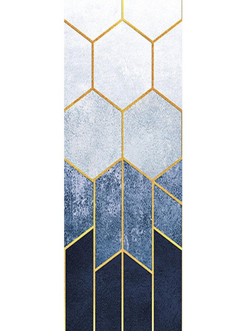 Poster Thème hexagone bleu - 90 x 270 cm Multicolore - Kiabi