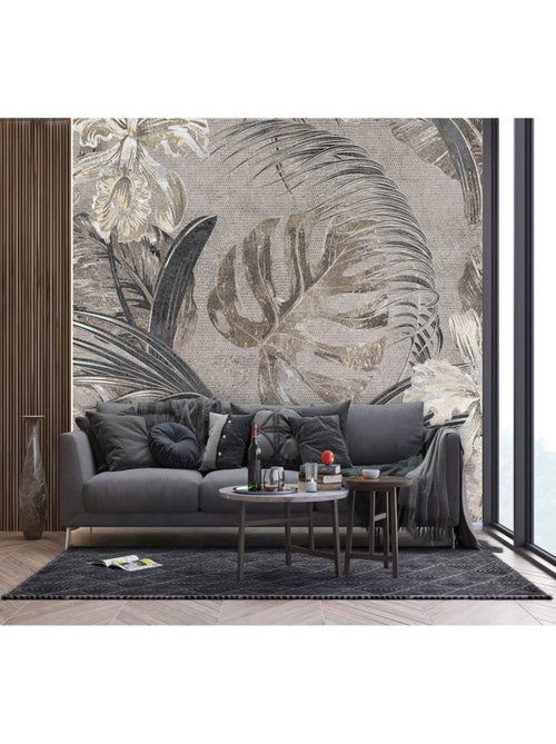 Poster Thème Monochrome Monstera - 375 x 270 cm - Kiabi