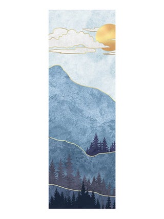 Poster Thème montagne bleue - 90 x 270 cm