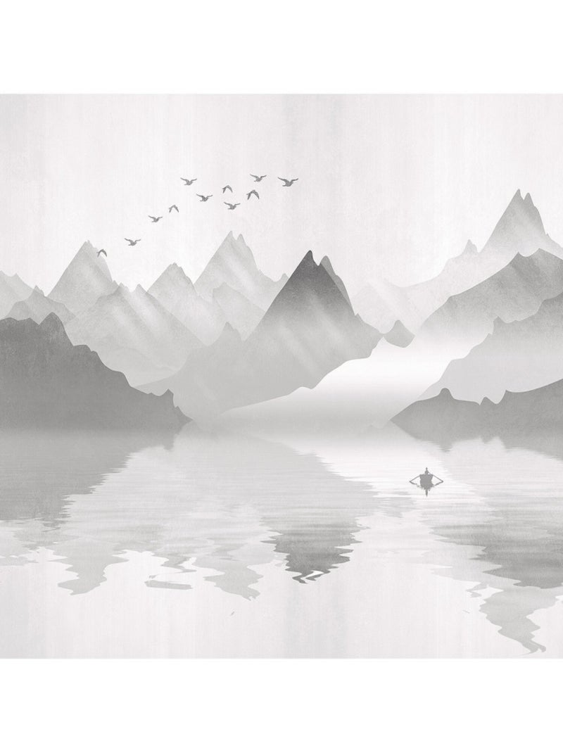 Poster Thème Montagne Brumeuse -Misty Mountain - 360 x 270 cm Multicolore - Kiabi