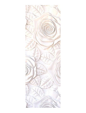 Poster Thème mur de roses blanches - 90 x 270 cm