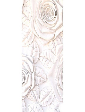 Poster Thème mur de roses blanches - 90 x 270 cm