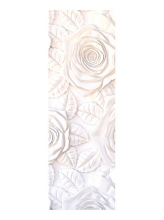 Poster Thème mur de roses blanches - 90 x 270 cm