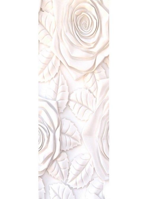 Poster Thème mur de roses blanches - 90 x 270 cm - Kiabi