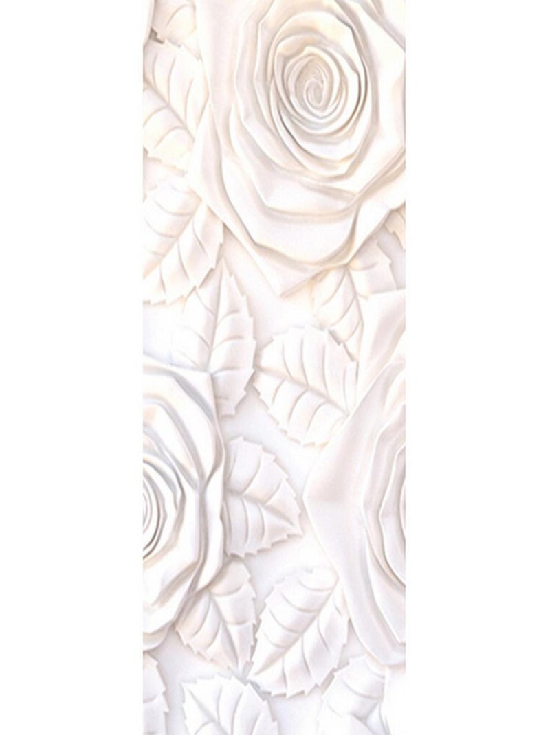 Poster Thème mur de roses blanches - 90 x 270 cm Multicolore - Kiabi