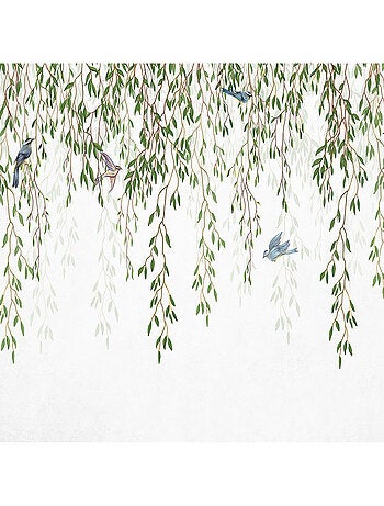 Poster Thème Oiseaux sur branches tombantes - 375 x 270 cm