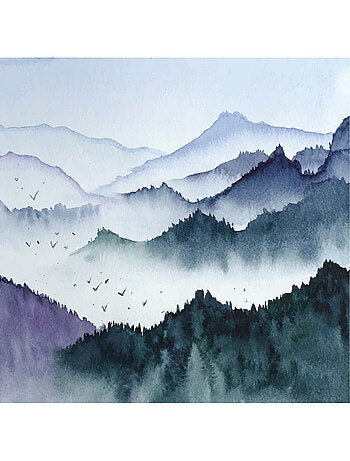 Poster Thème Watercolor Forest - 375 x 270 cm