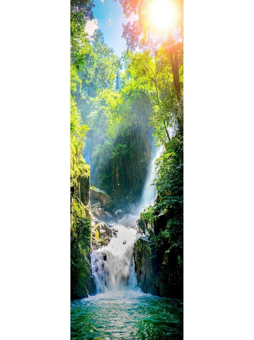 Poster Thème Waterfall chute d'eau et arbres - 90 x 202 cm - Kiabi