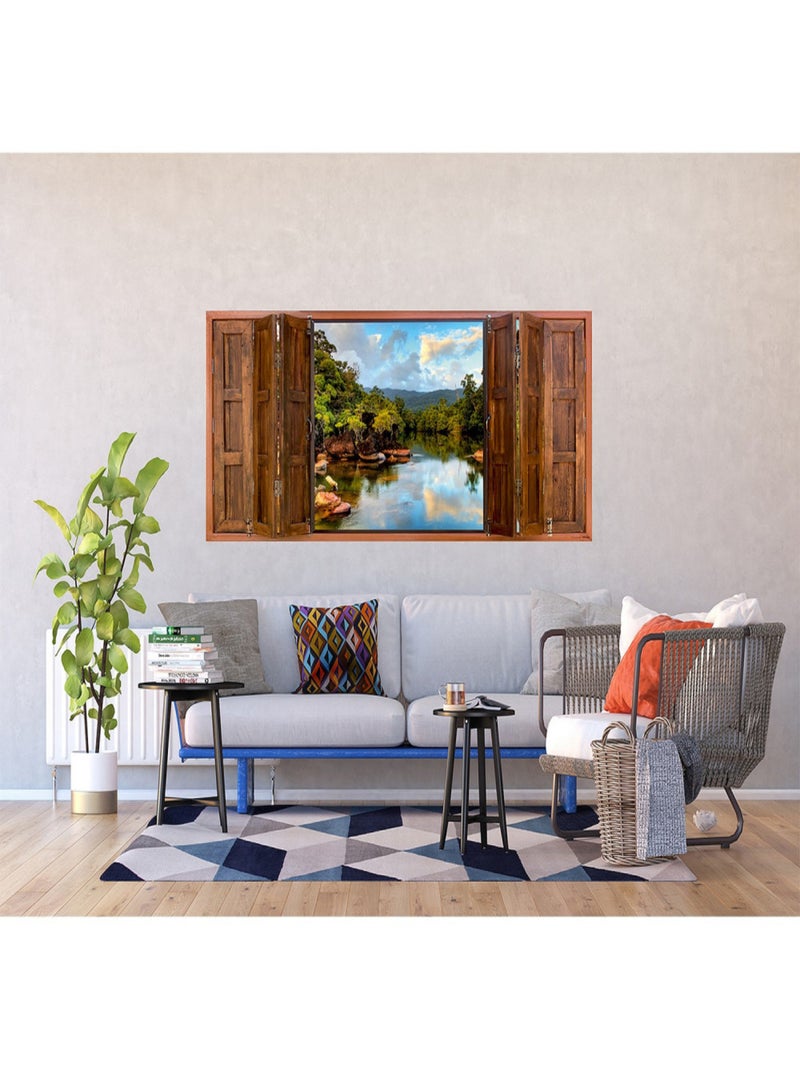 Poster Thème Window Nature - 202 x 90 cm Multicolore - Kiabi