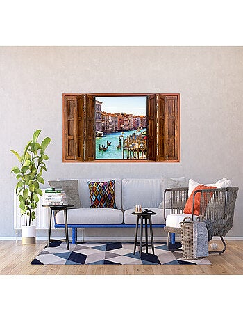 Poster Thème Window Venice - 202 x 90 cm